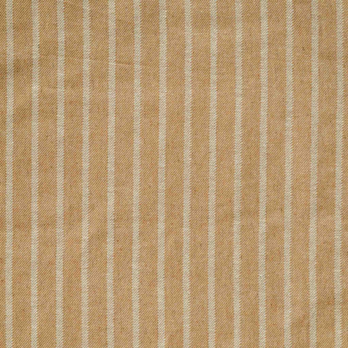 Earthy yellow and white striped cushion.