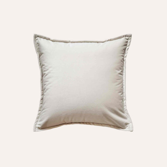 Cozy brown white mixed weave cotton linen decorative cushion cover with beige back.