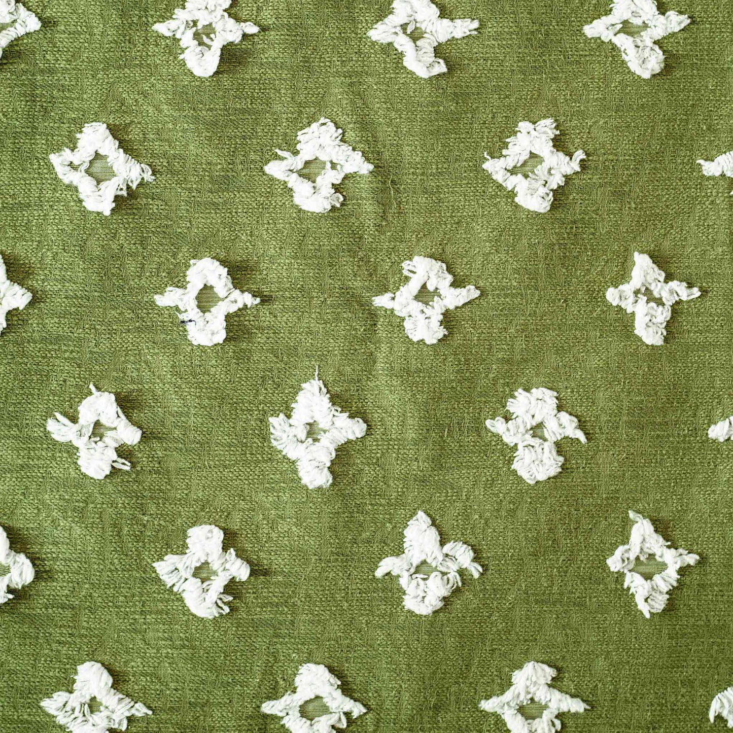 Sage green with white rhombus flower cushion cover.