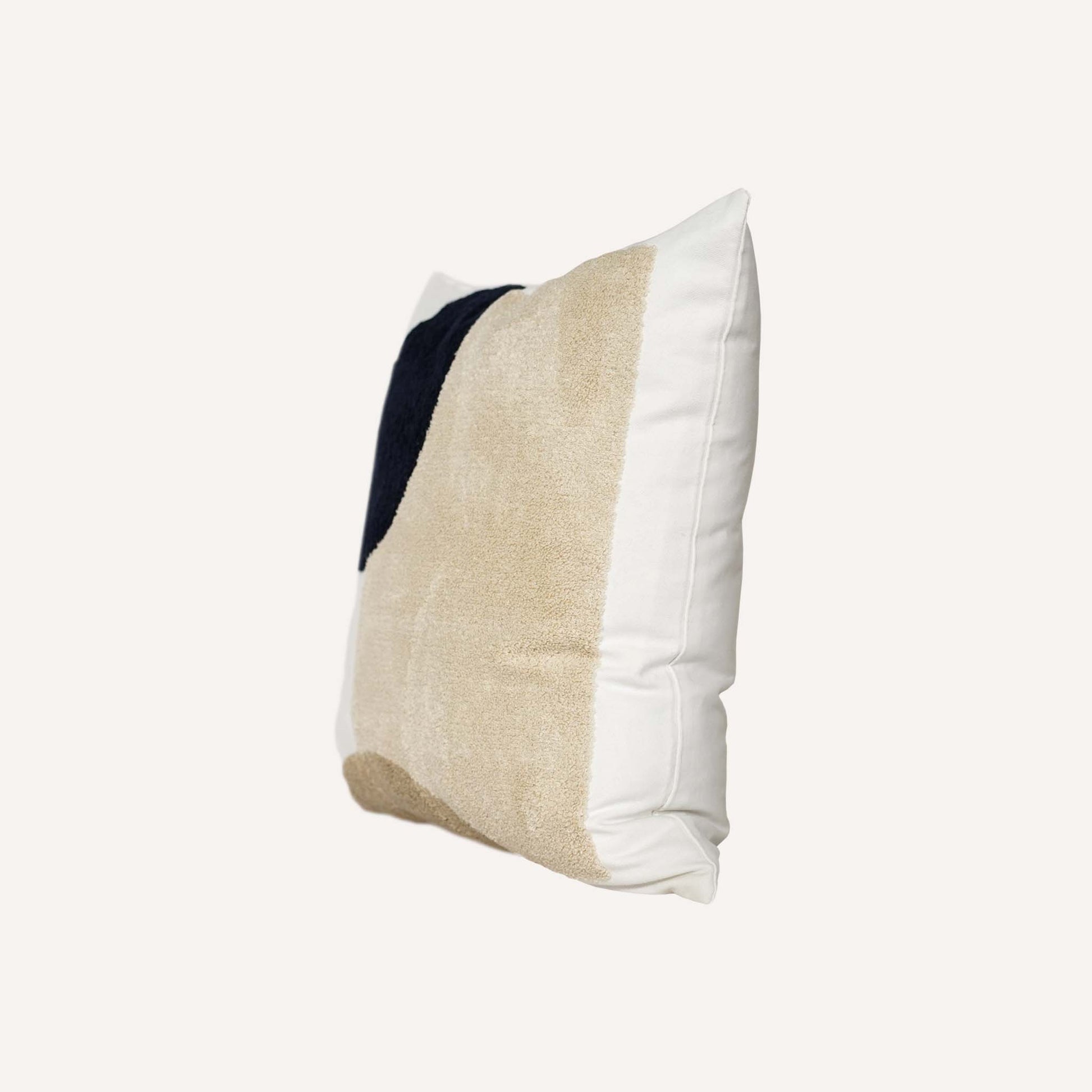 This decorative cushion features a stylish black beige tufted design that adds a modern touch to any space.