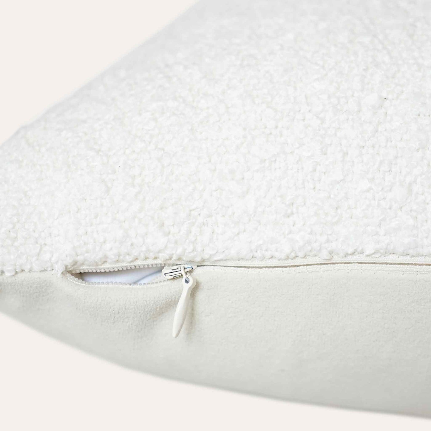Black and white geometric brick chenille cushion cover with invisible zipper.