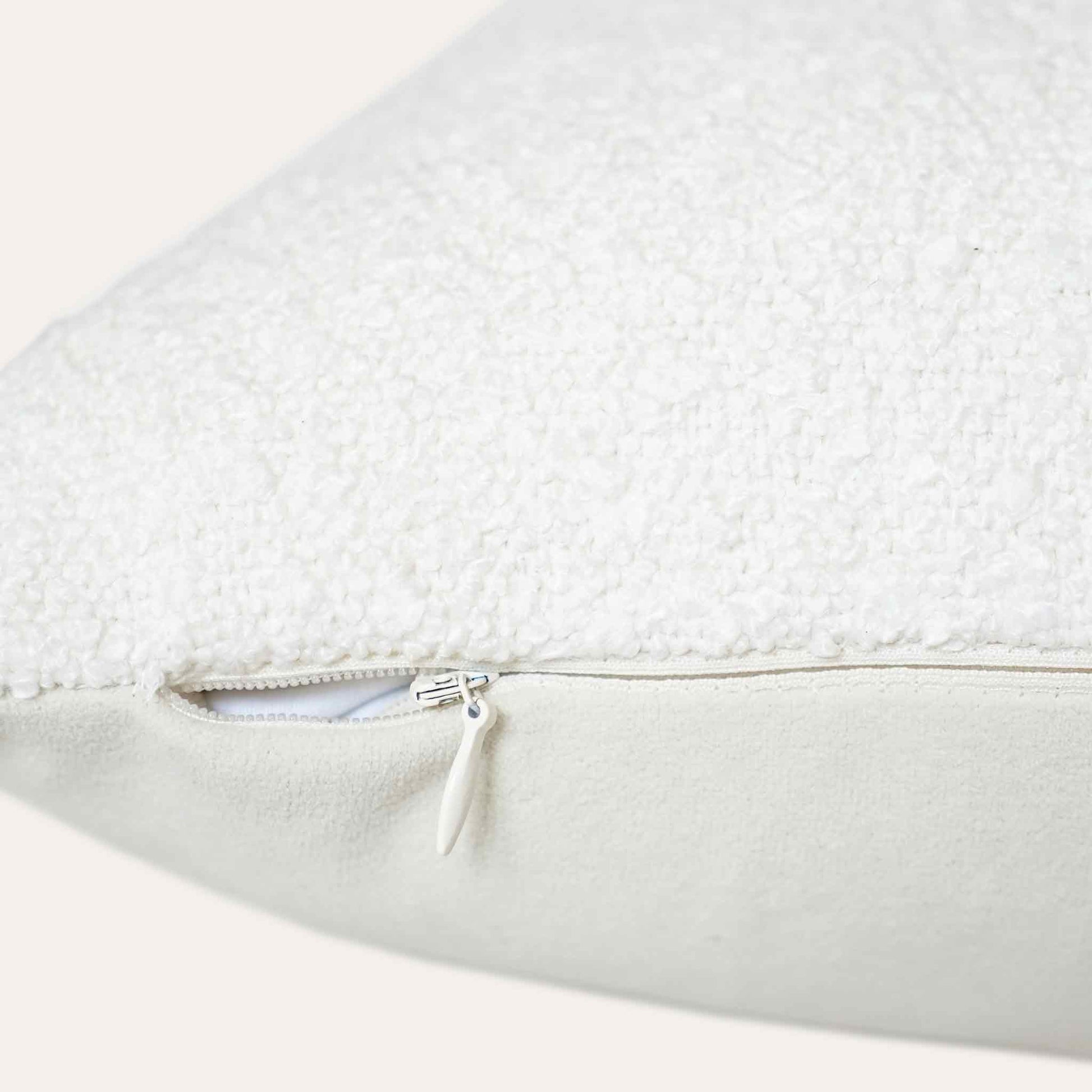 Black and white geometric brick chenille cushion cover with invisible zipper.