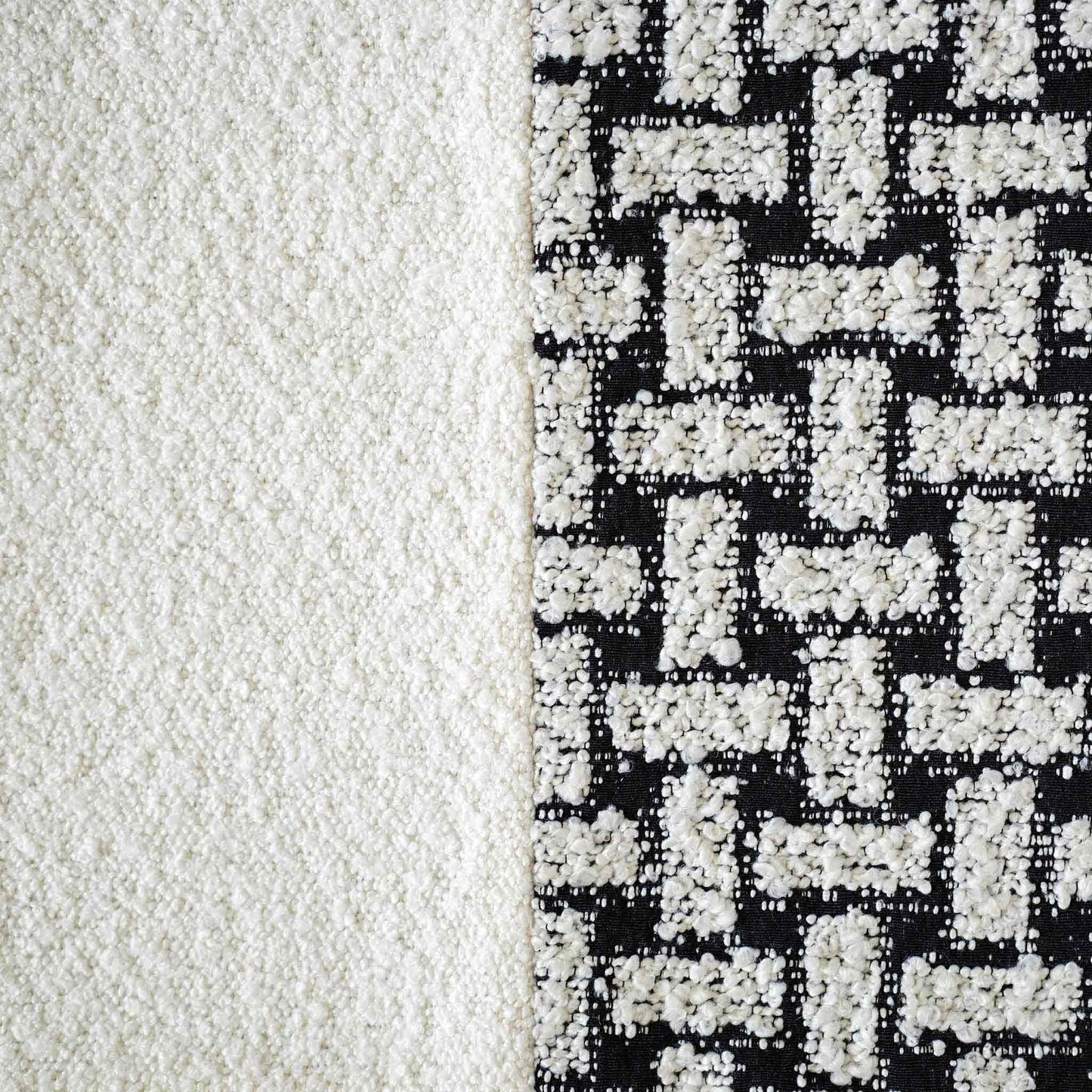 Black and white geometric brick chenille cushion cover.