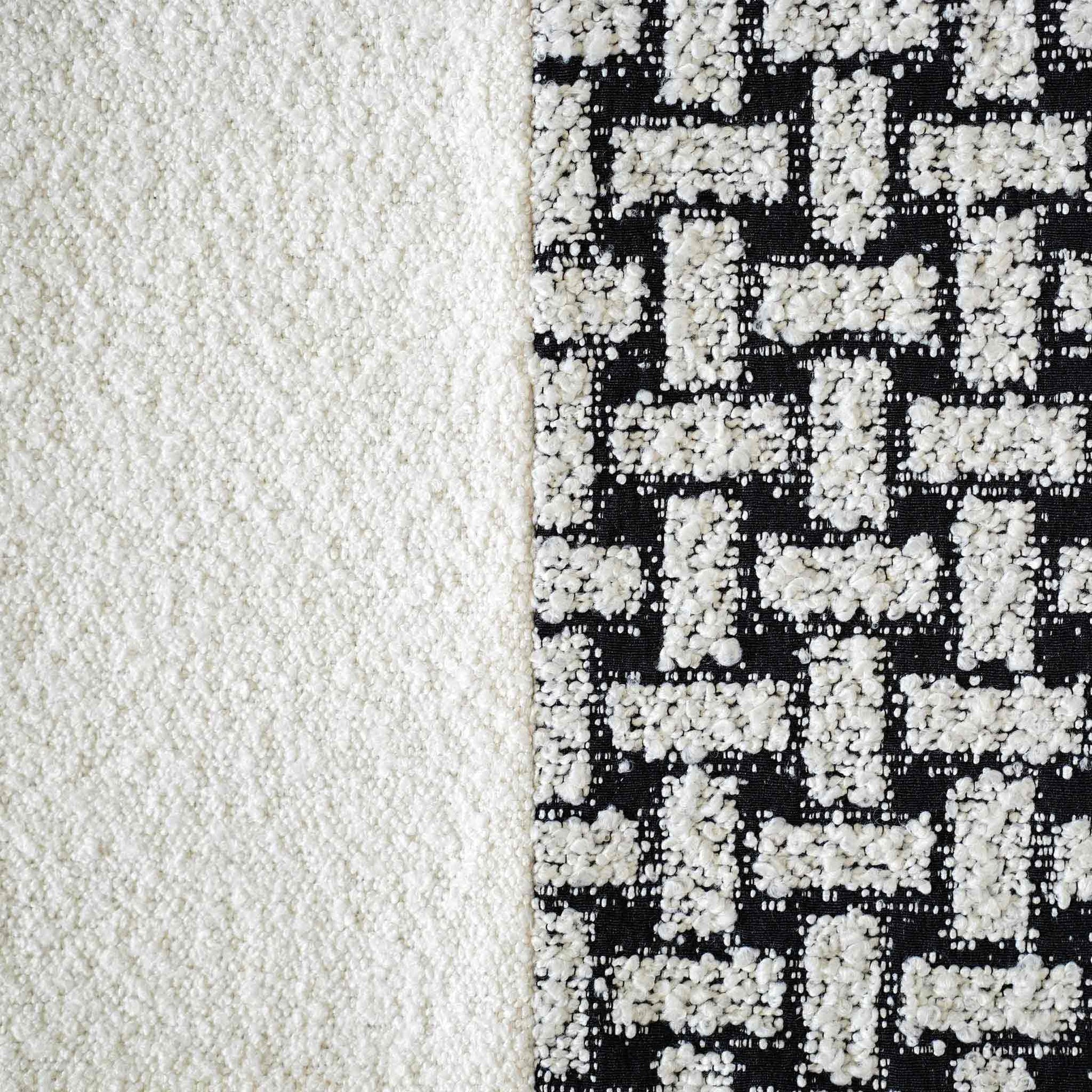 Black and white geometric brick chenille cushion cover.