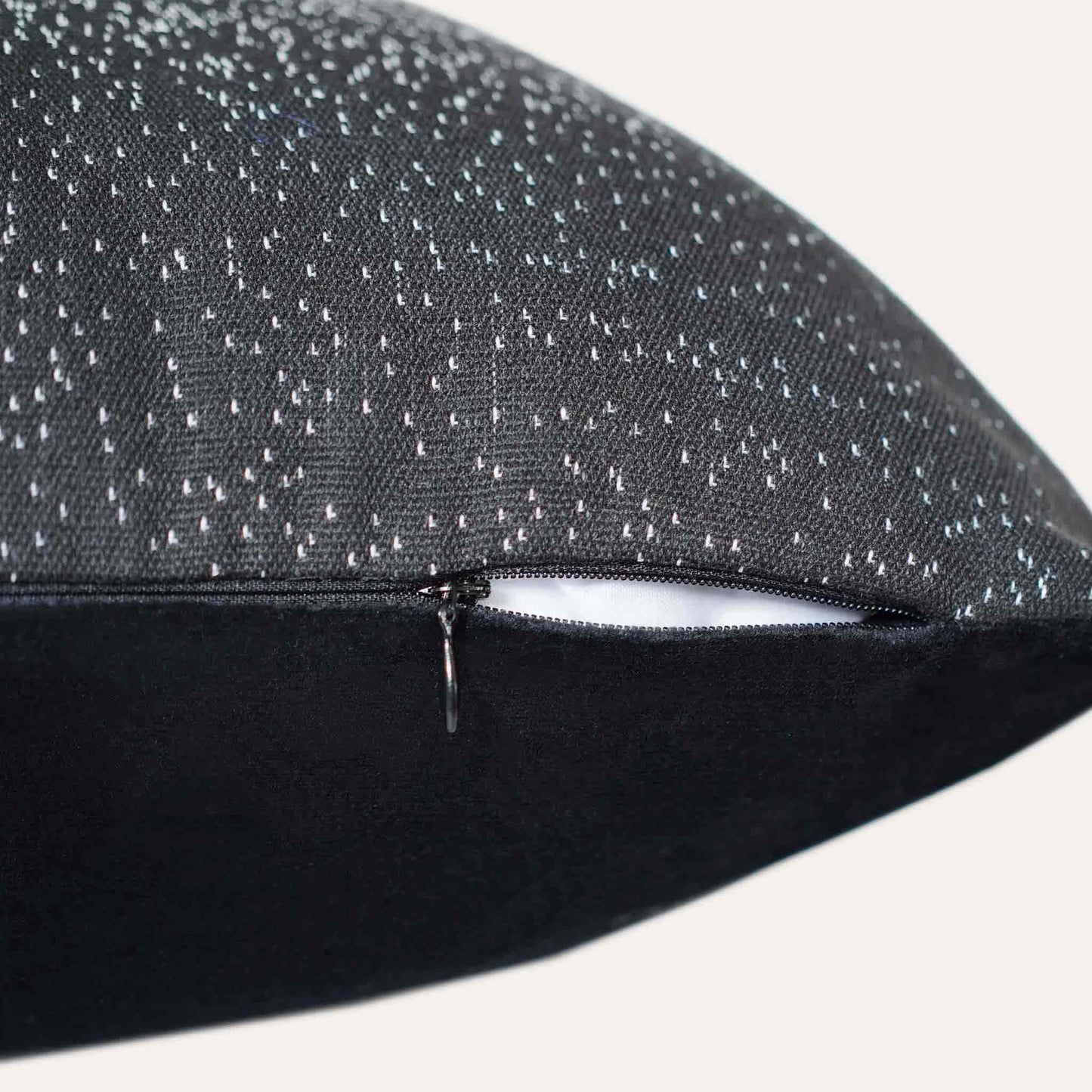 Black and white dots gradient cushion cover with invisible zipper.