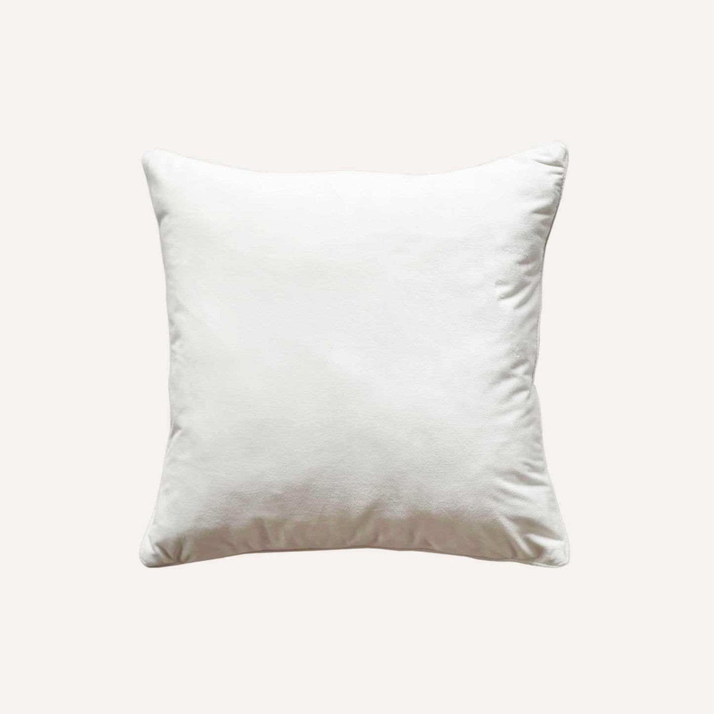 Green lily of the valley botanical floral print cushion cover with white back.