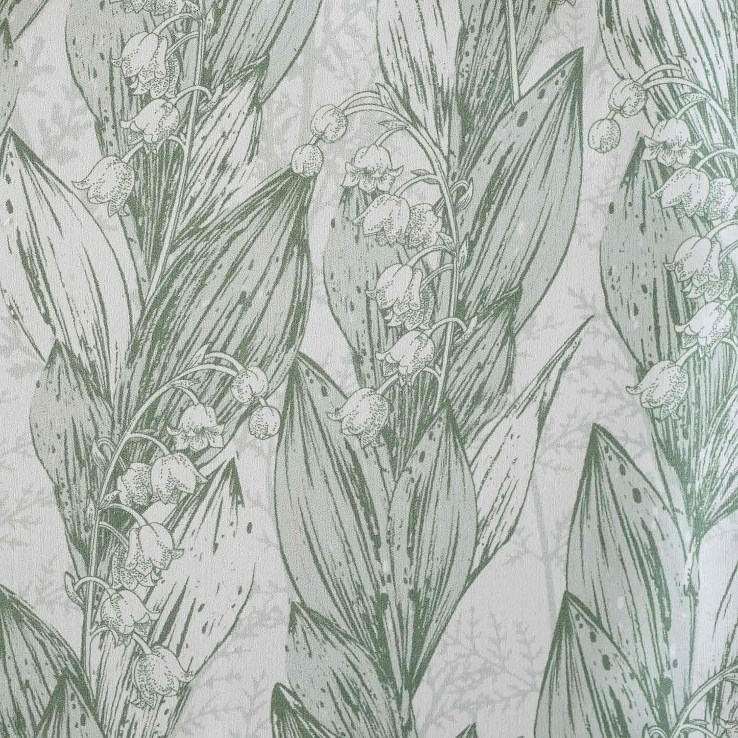 Green lily of the valley botanical floral print cushion cover.