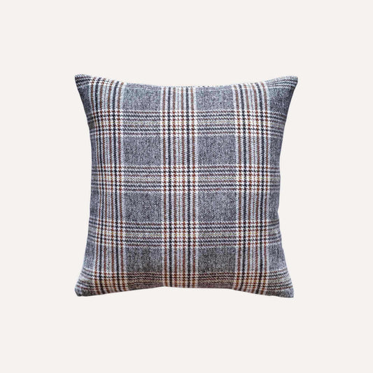 Classic brown grey plaid cushion covers with soft touch.