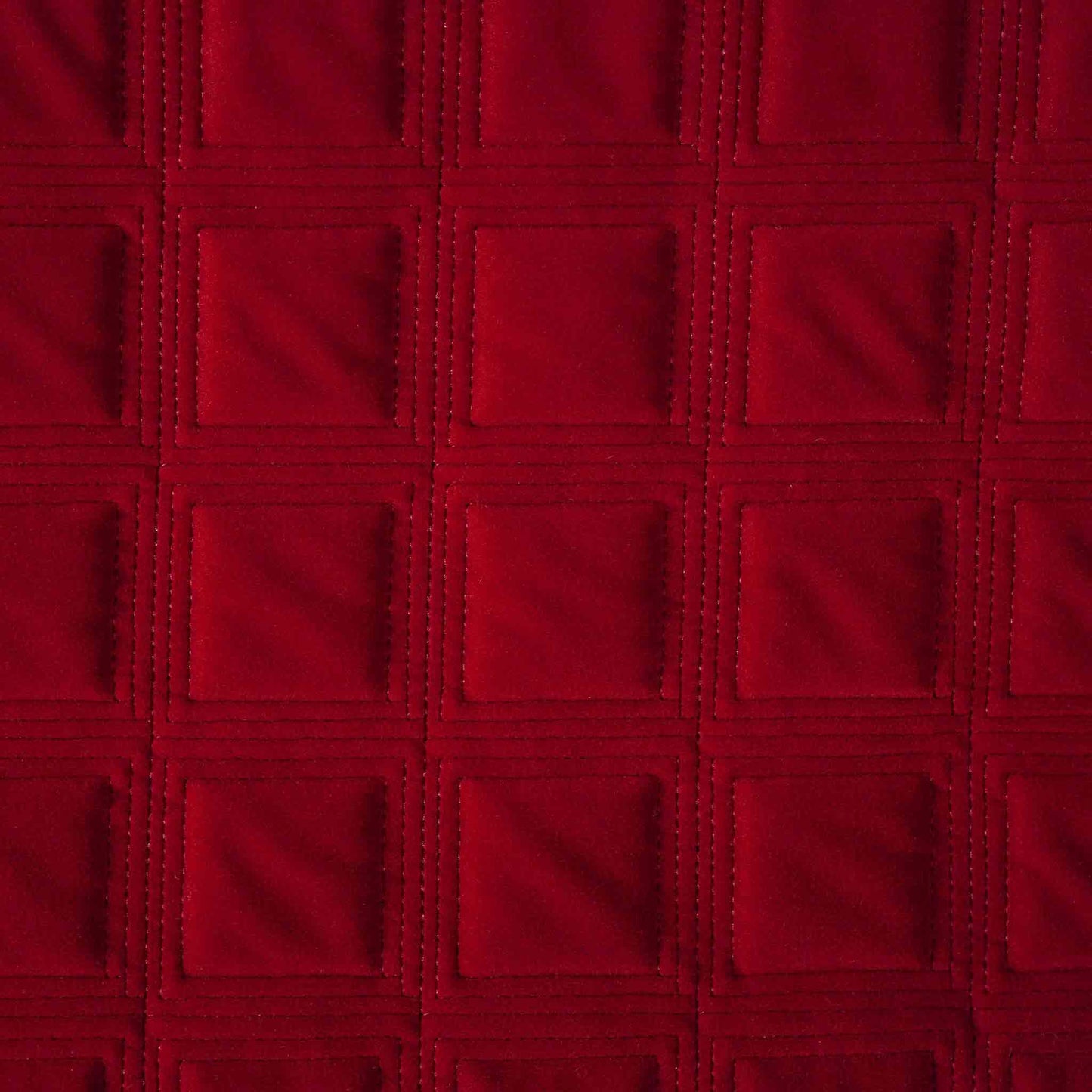 Burgundy red checkered pattern velvet lumbar cushion cover.