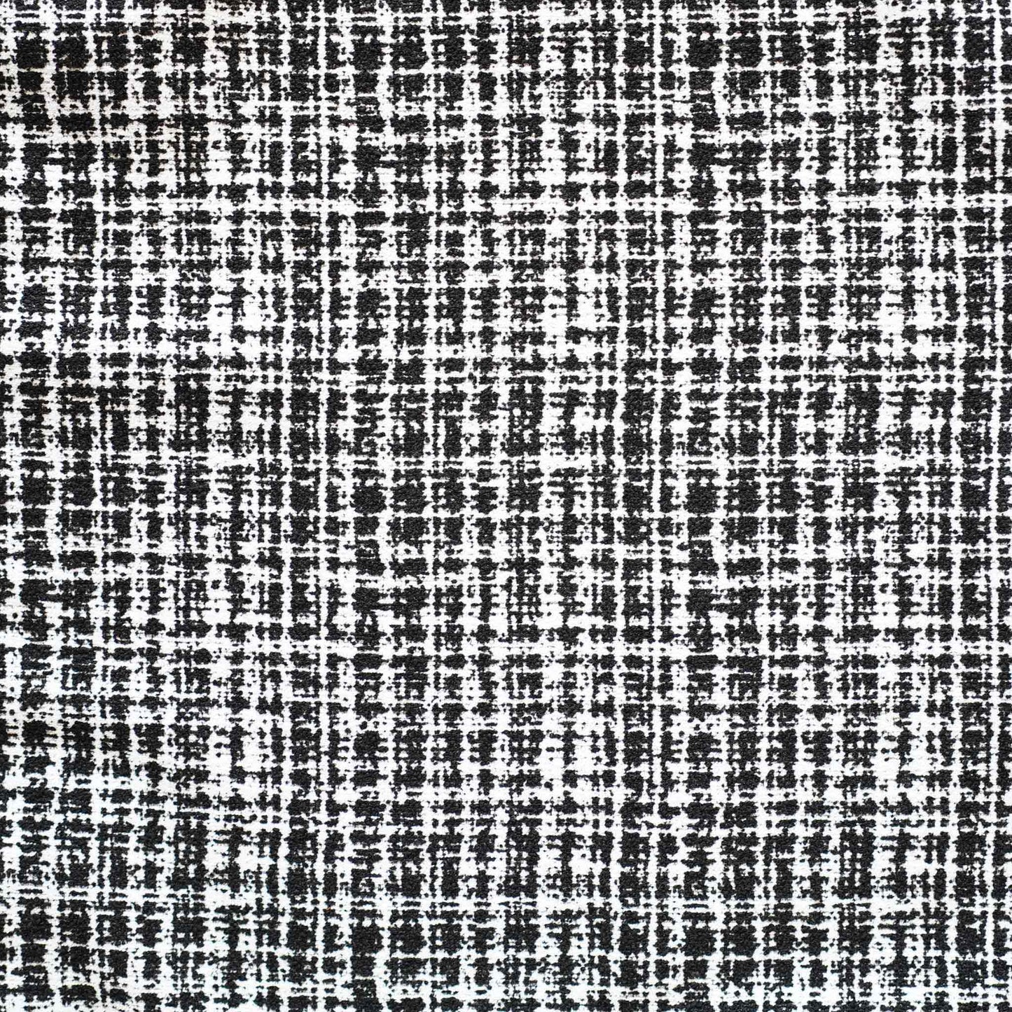 Classic black and white weave textured checkered tweed chenille decor cushion cover.