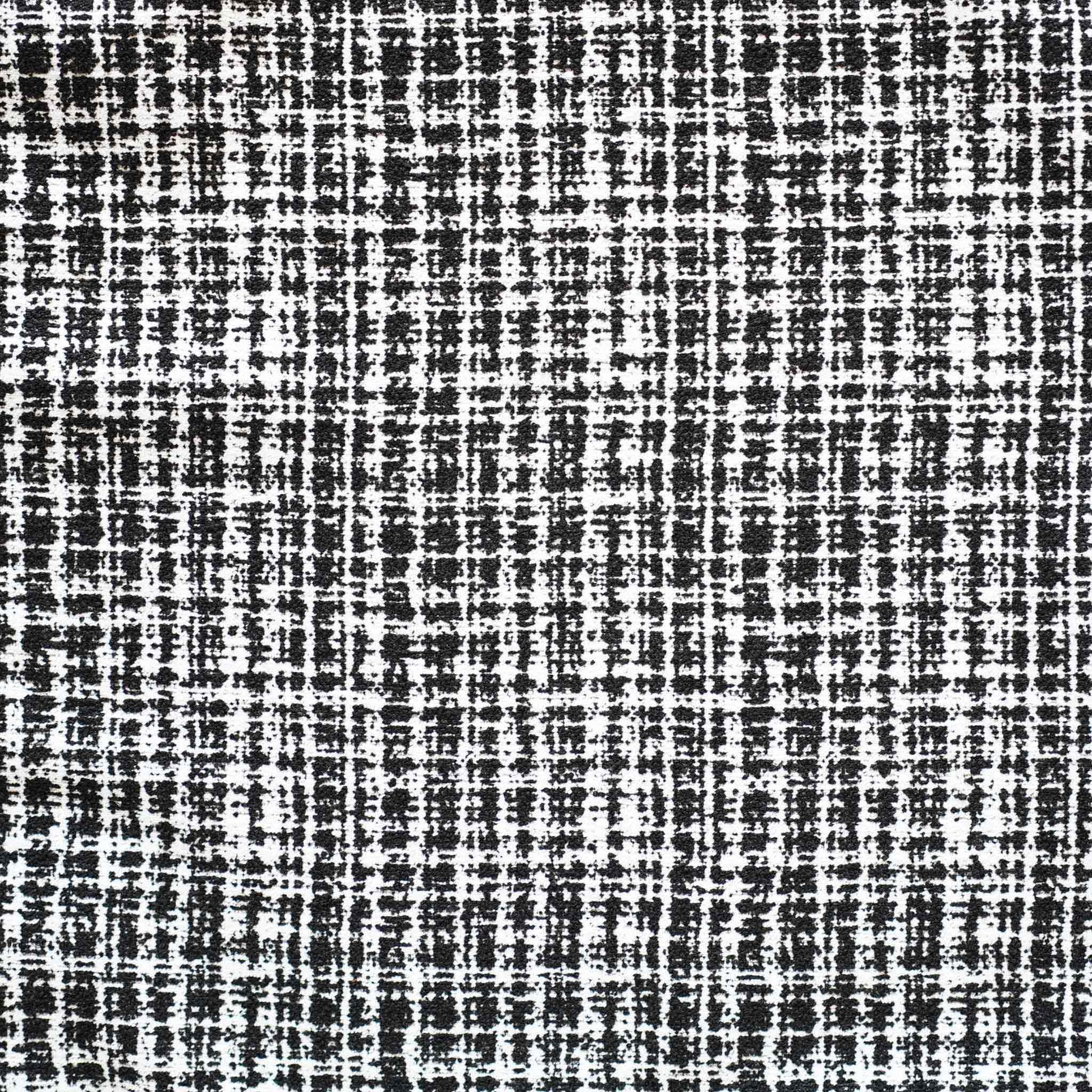 Classic black and white weave textured checkered tweed chenille decor cushion cover.