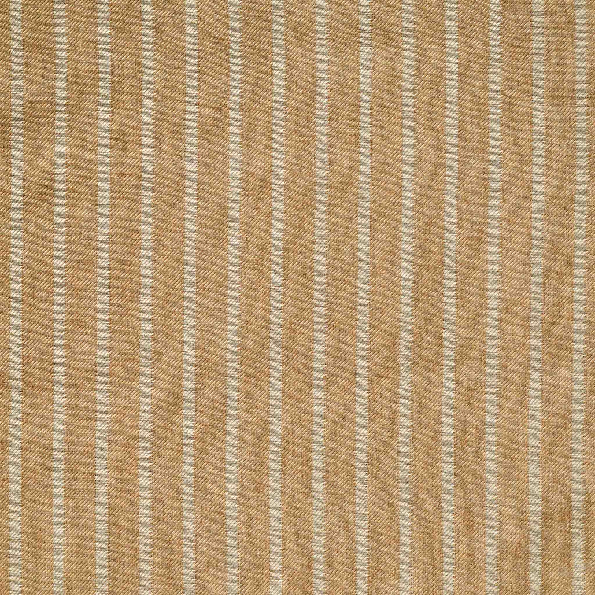 Earthy yellow and white striped cushion.