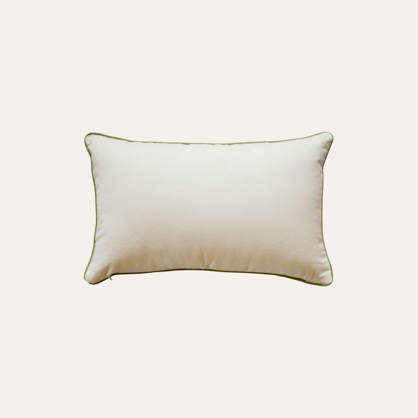 Decorative cushion cover with colorful embroidered floral motifs on a white background with a plain white back.