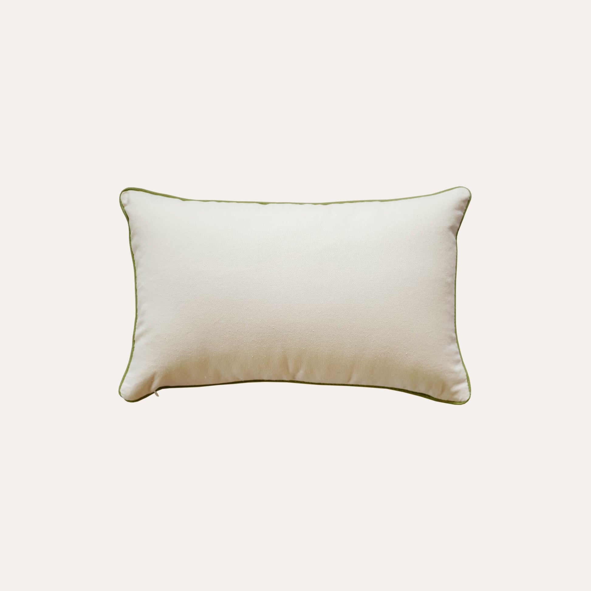 Decorative cushion cover with colorful embroidered floral motifs on a white background with a plain white back.
