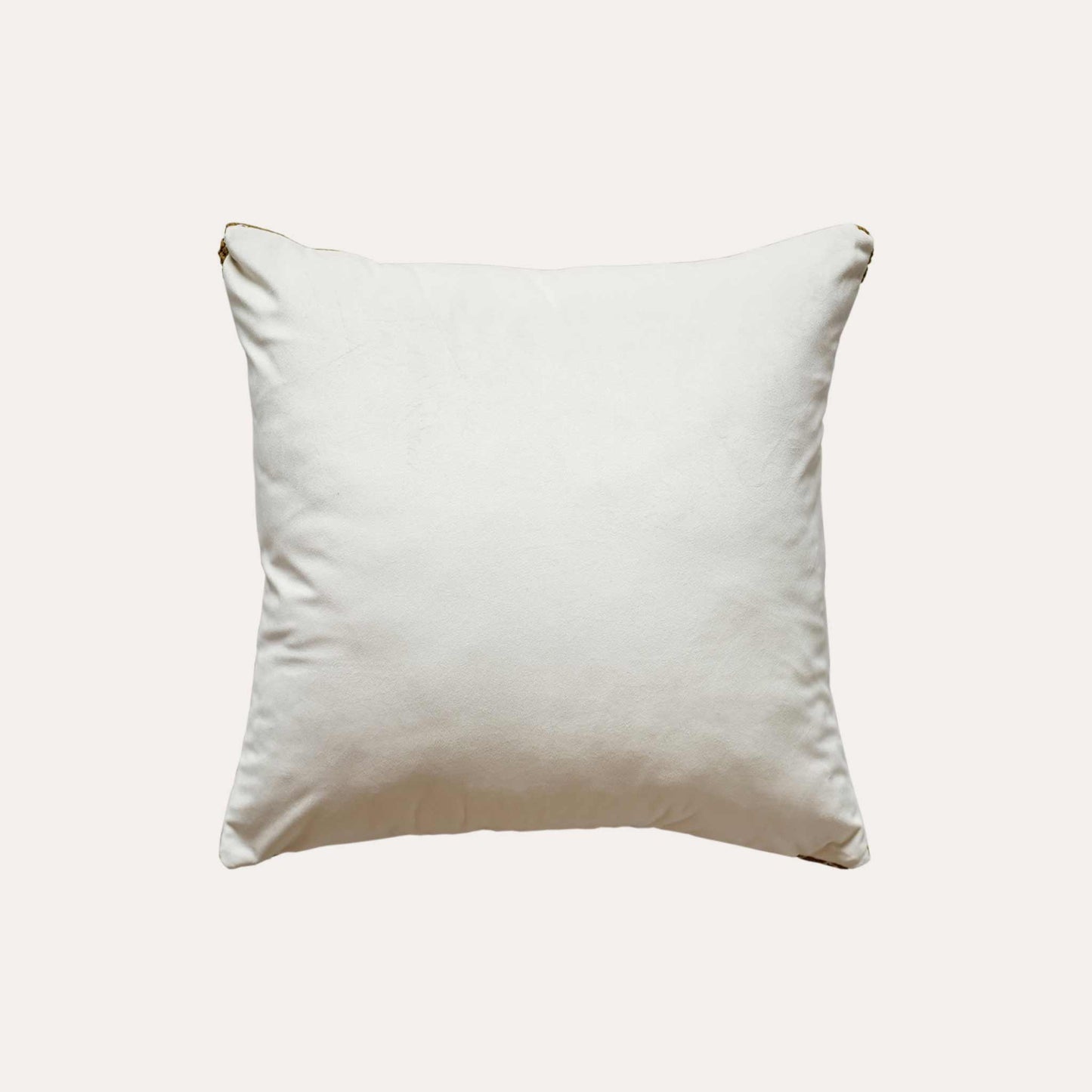 Yellow geometric cut velvet jacquard fabric cushion covers with white back.