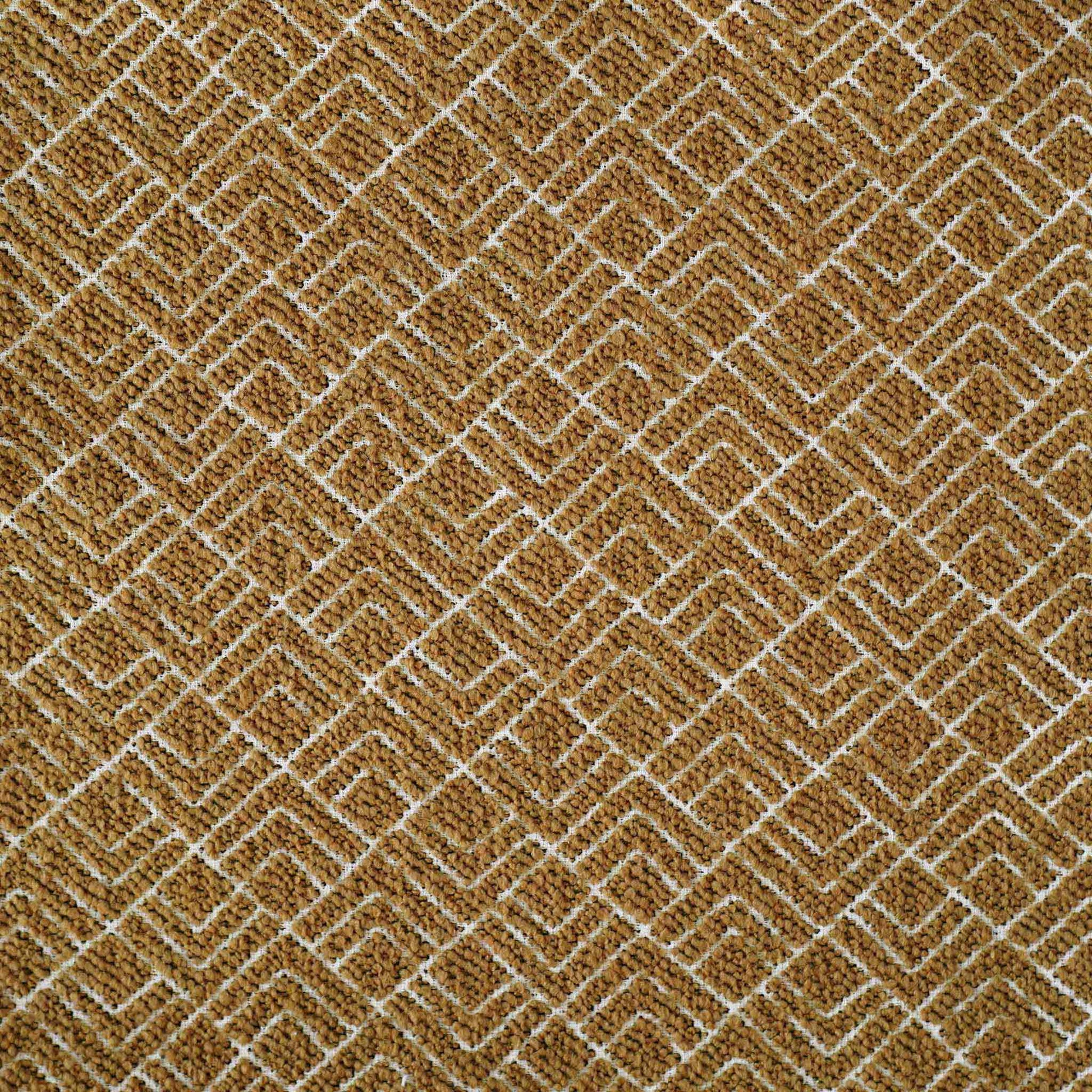 A vibrant yellow cushion cover with a modern geometric pattern, crafted from durable cut pile jacquard.