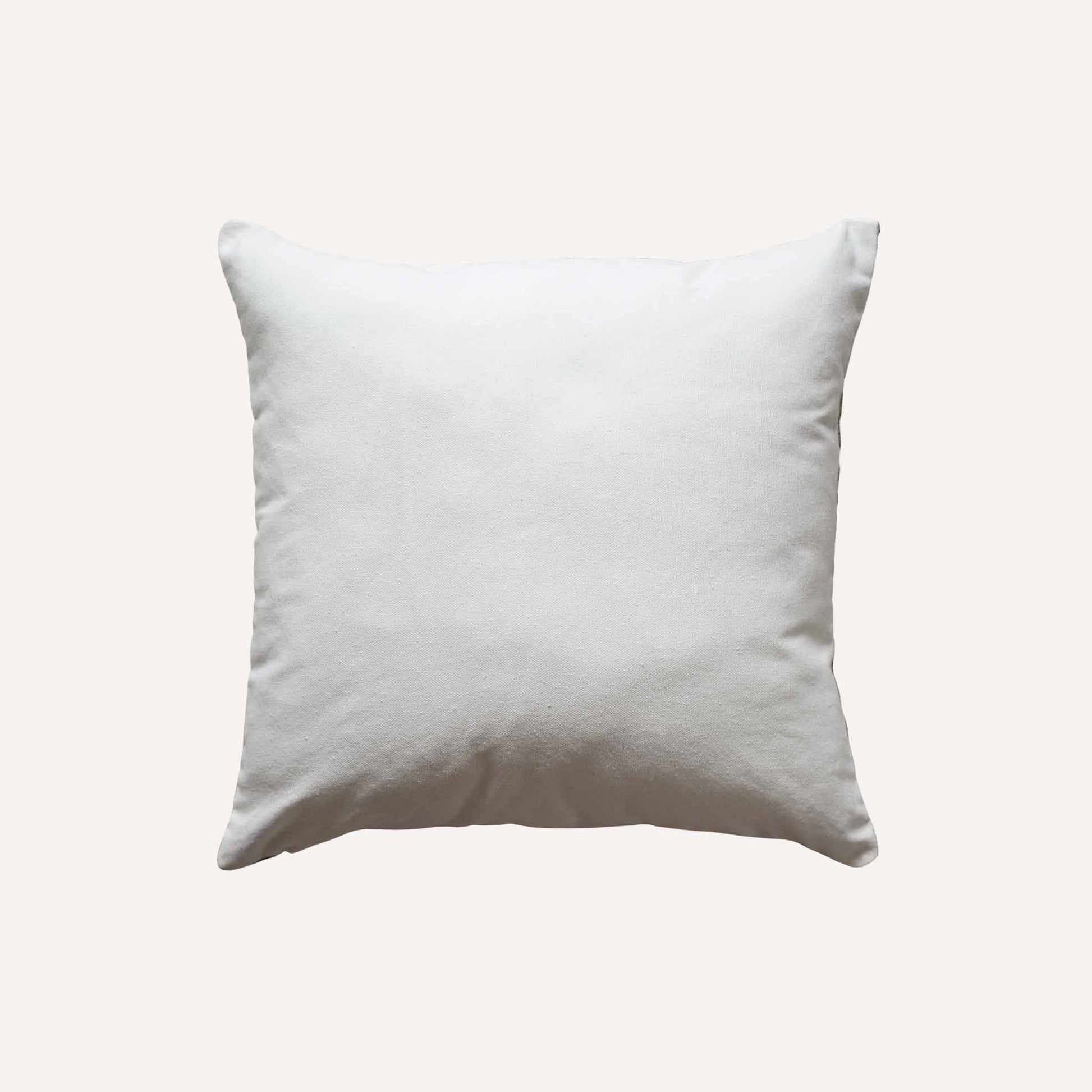 Pure white cotton cushion back.