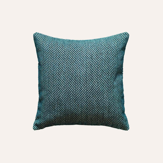 Fashion green and white herringbone chenille cushion cover.