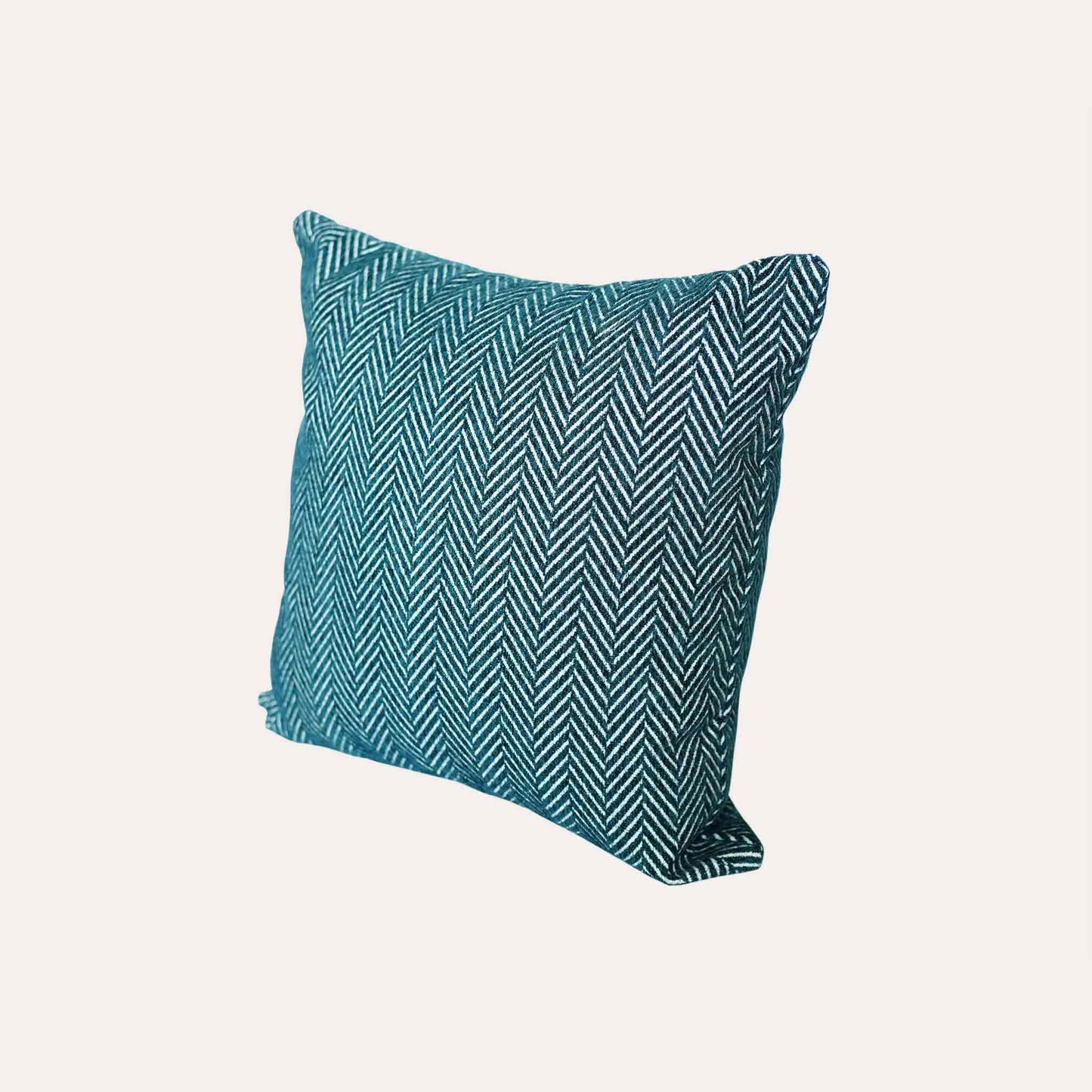 Fashion green and white herringbone chenille cushion cover