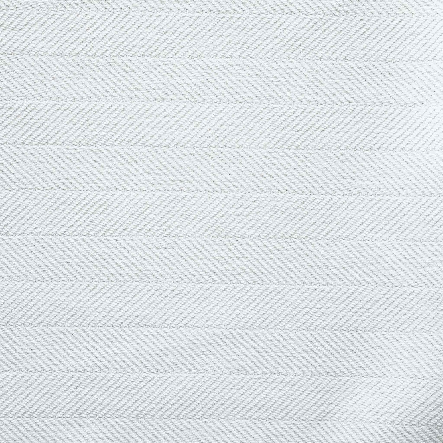 A stylish white cushion cover with black piping, designed with a herringbone texture.