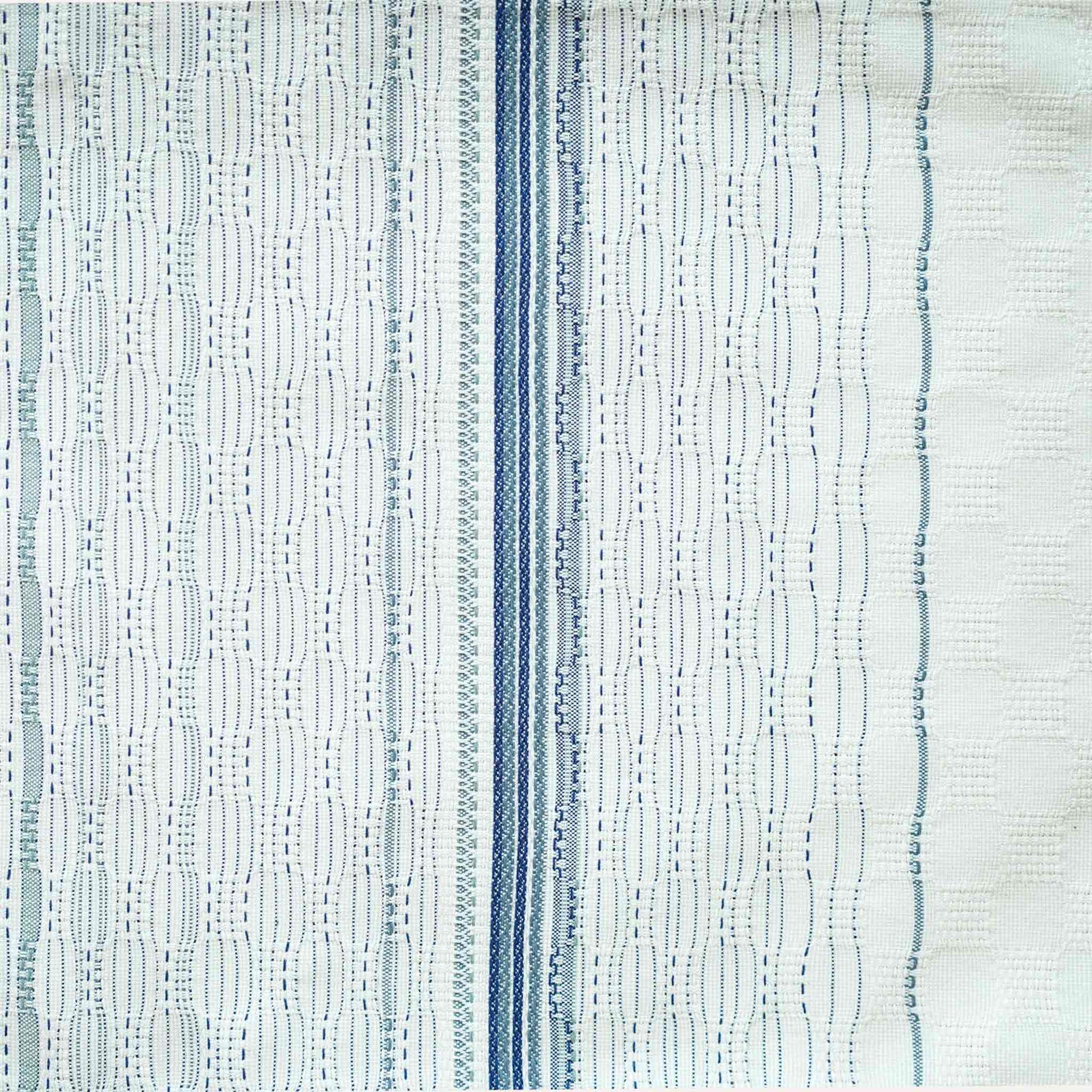 Blue stripe white background lumbar cushion.