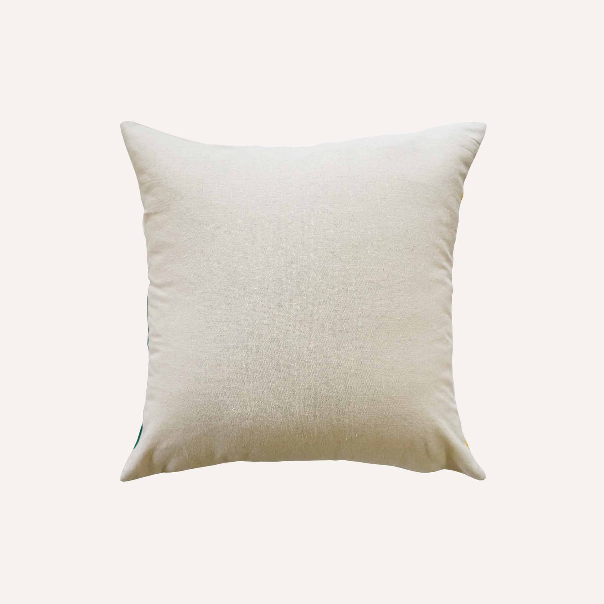 Plain linen coloured cushion back.