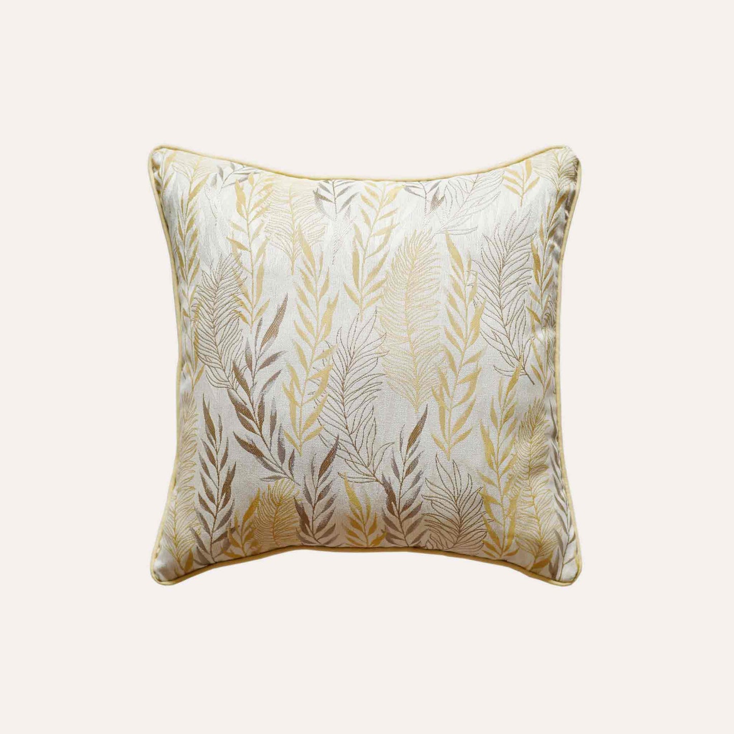 Charming yellow and beige botanical cushion covers.