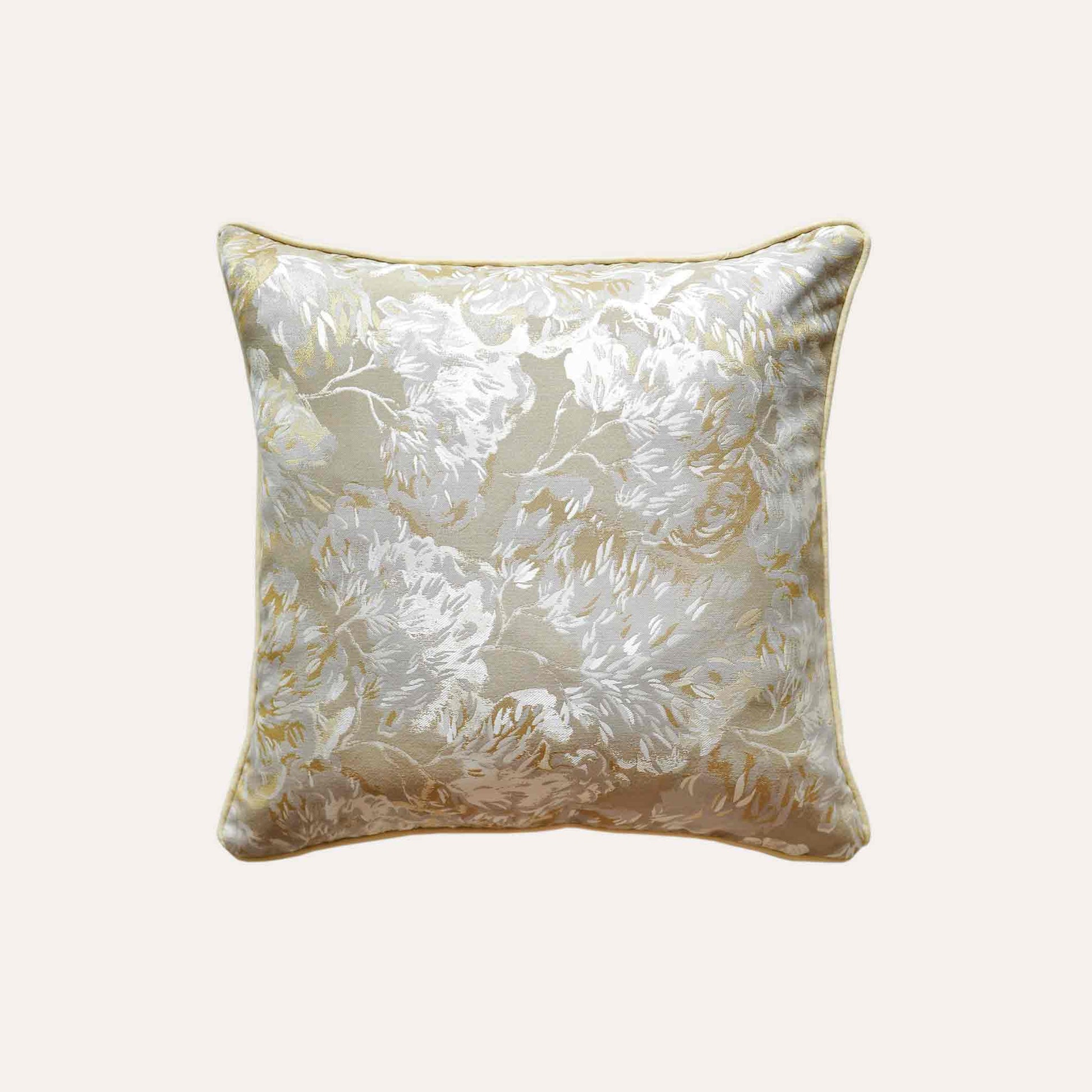 Beautiful beige and yellow floral cushion covers.
