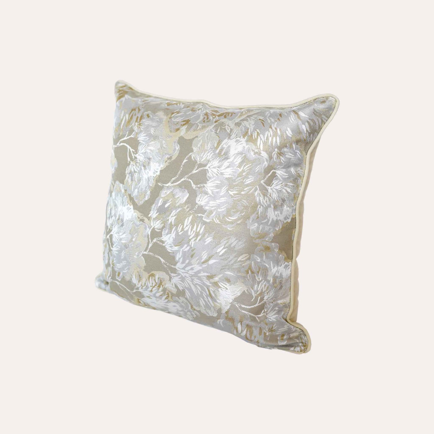 Beautiful beige and yellow floral cushion covers.