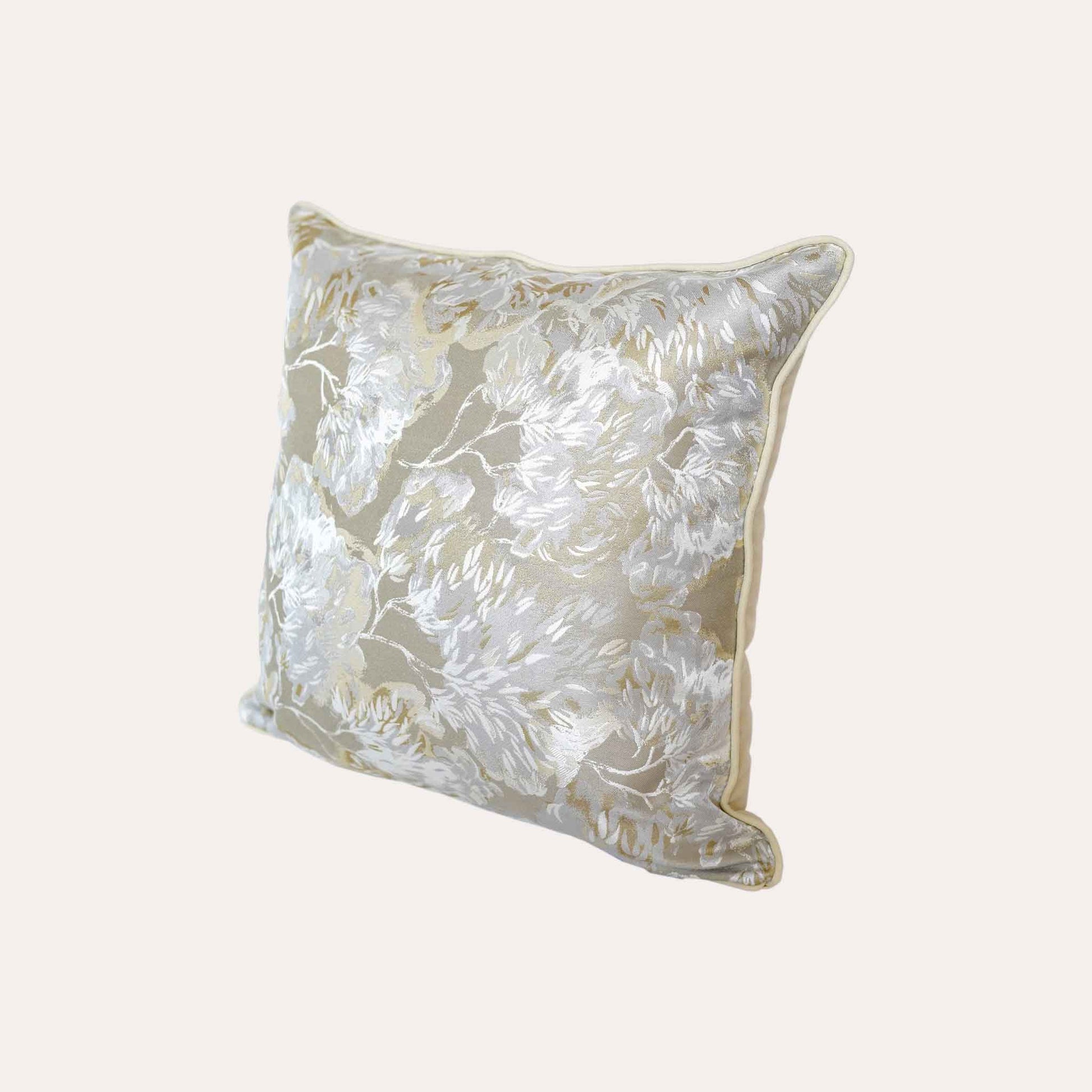 Beautiful beige and yellow floral cushion covers.