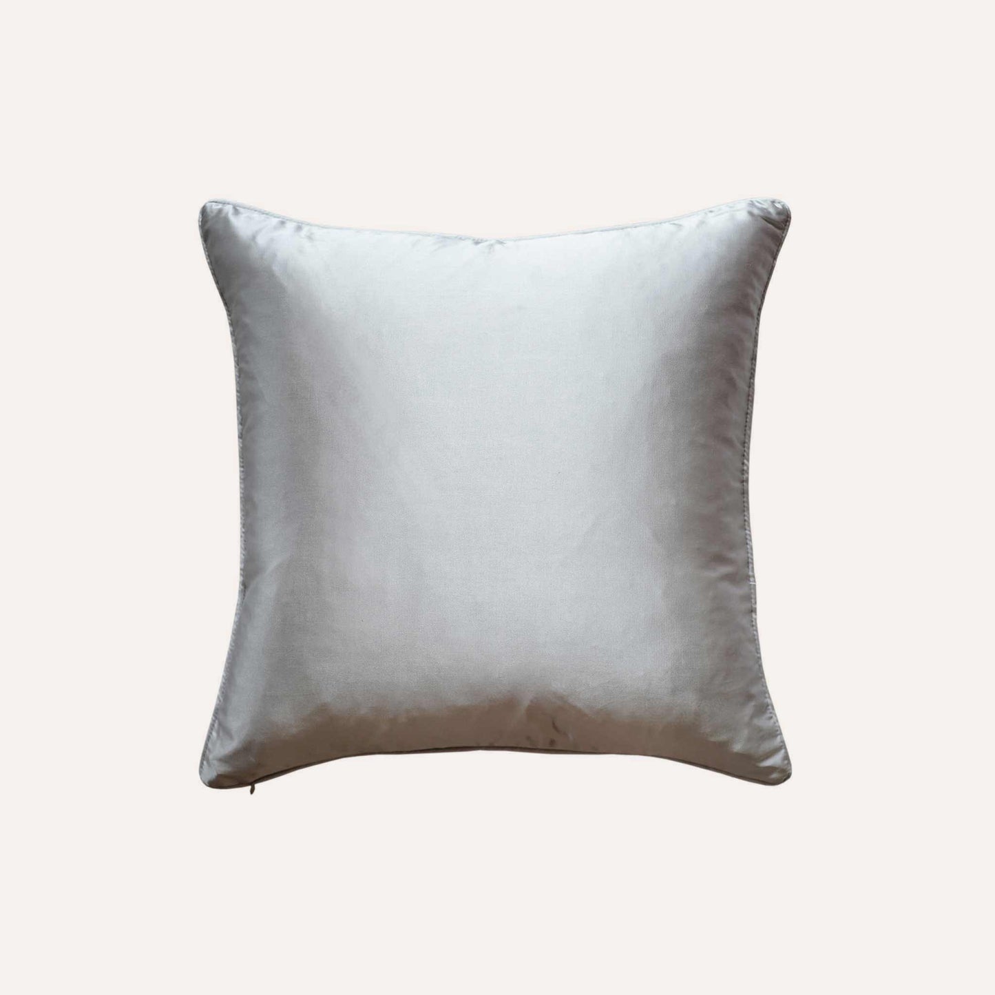 Luxurious silver gray cushion cover with chic striped design with sliver back.
