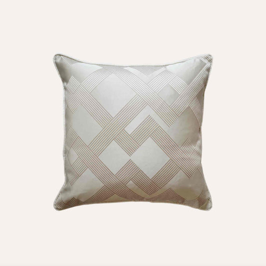 Silver ash cushion cover with a luxury pattern.