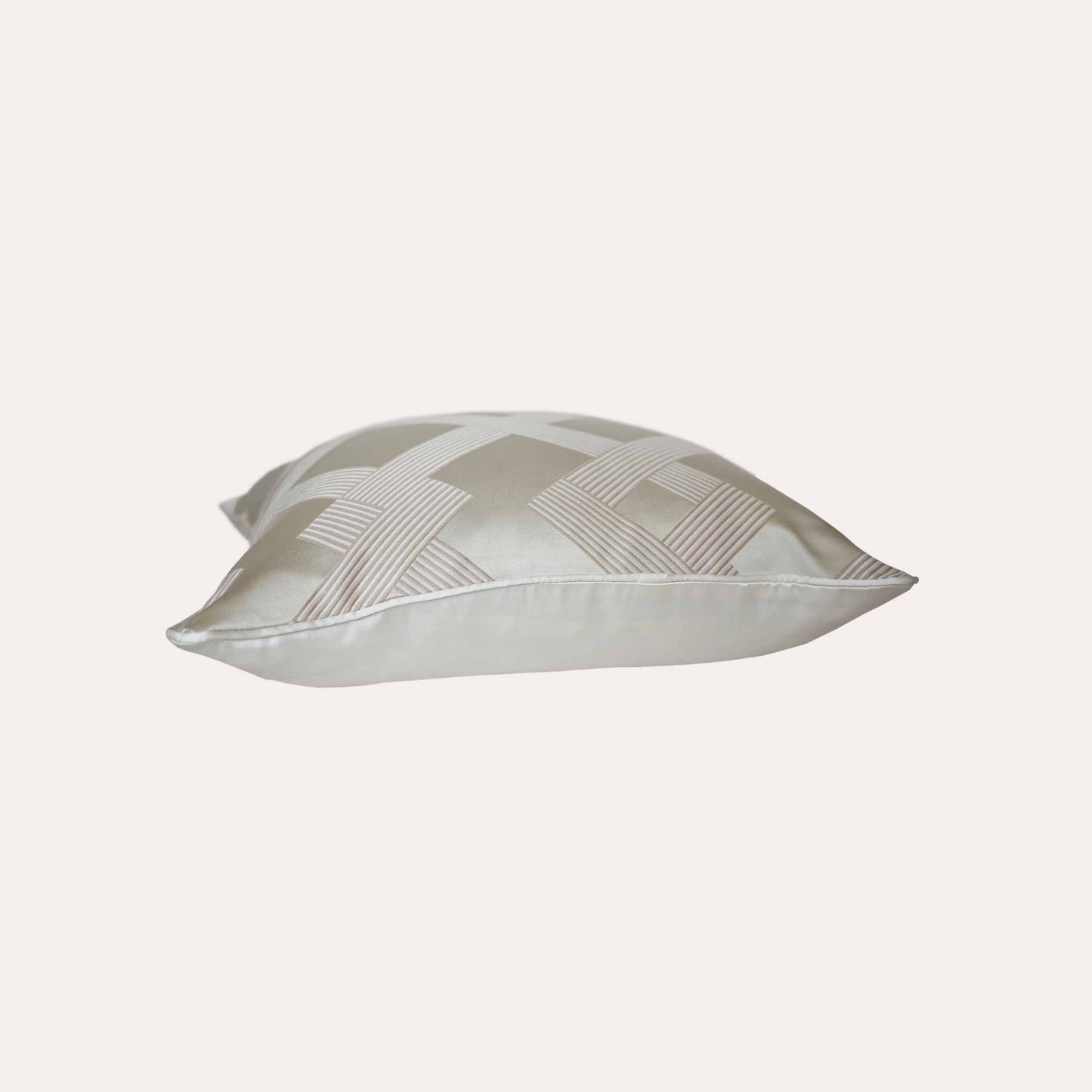 Silver ash cushion cover with a luxury pattern.