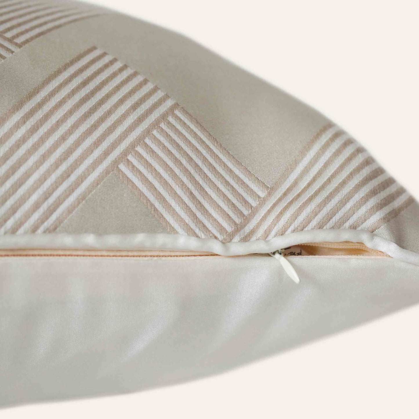 Silver ash cushion cover with a luxury pattern with invisible zipper.