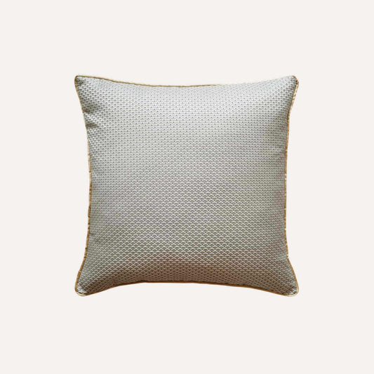 Silver gray fish scale with gold wrap cushion cover.