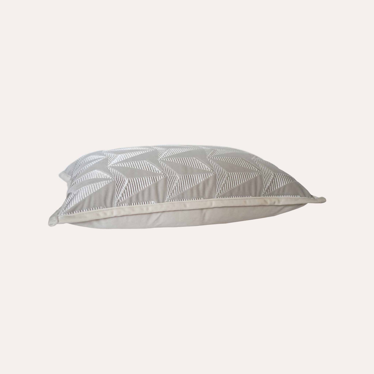 Luxury silver-grey texture geometric pattern lumbar cushion cover.