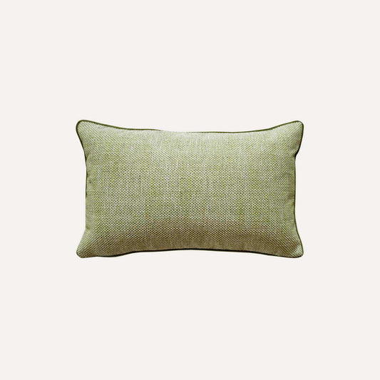 Vibrant Light Green Woven Wrap Lumbar Cushion Cover.