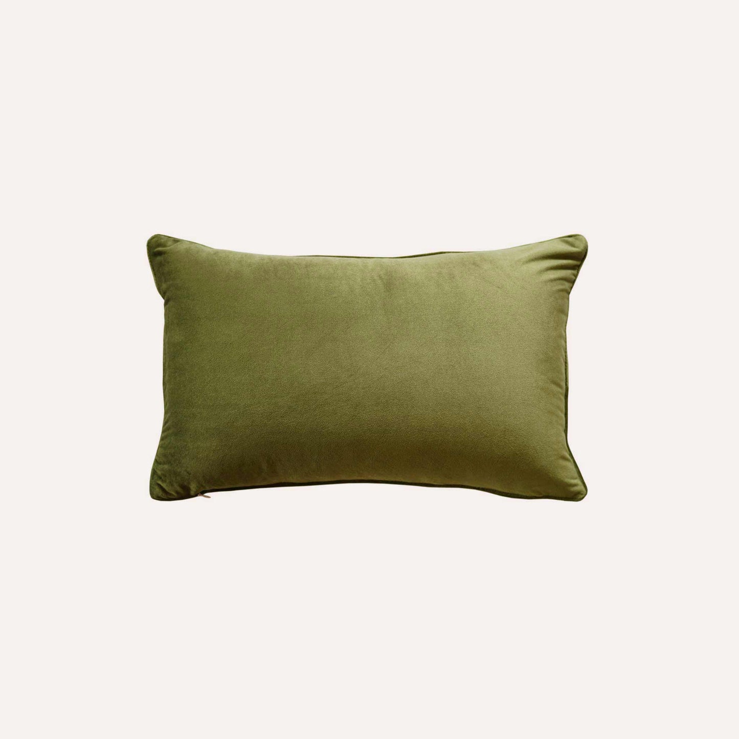 Vibrant Light Green Woven Wrap Lumbar Cushion Cover, Solid Grass Green on Back. 
