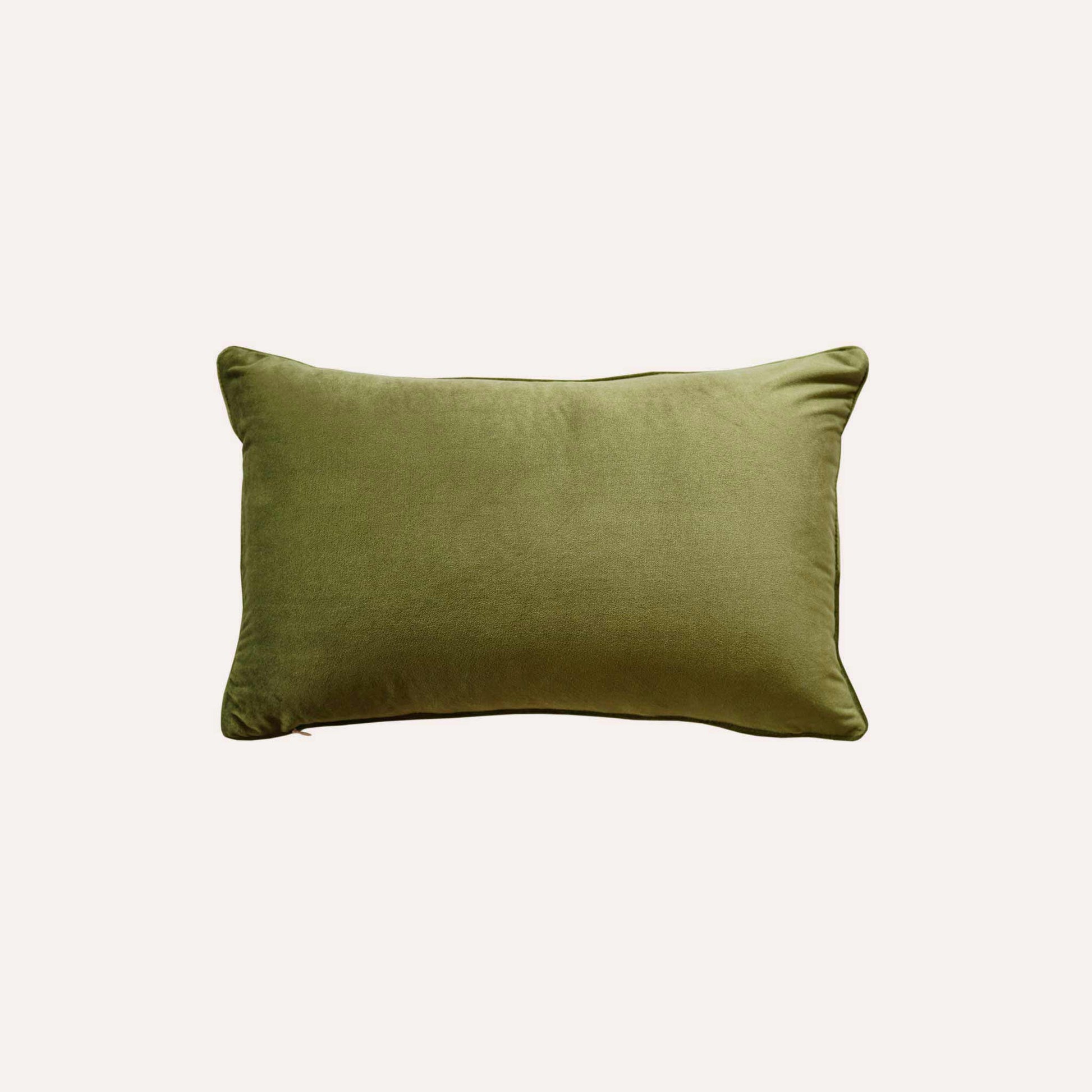 Vibrant Light Green Woven Wrap Lumbar Cushion Cover, Solid Grass Green on Back. 