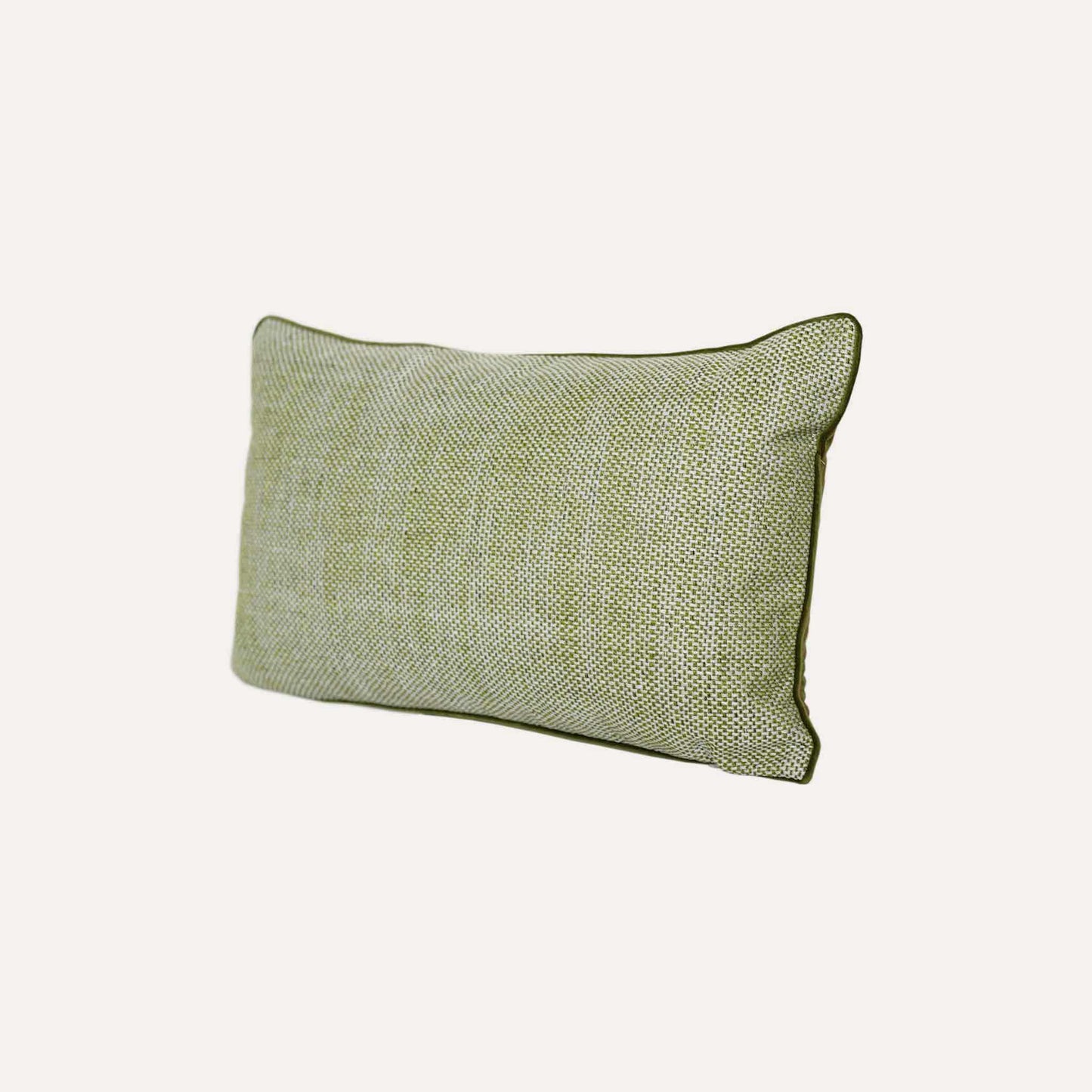 Vibrant Light Green Woven Wrap Lumbar Cushion Cover.