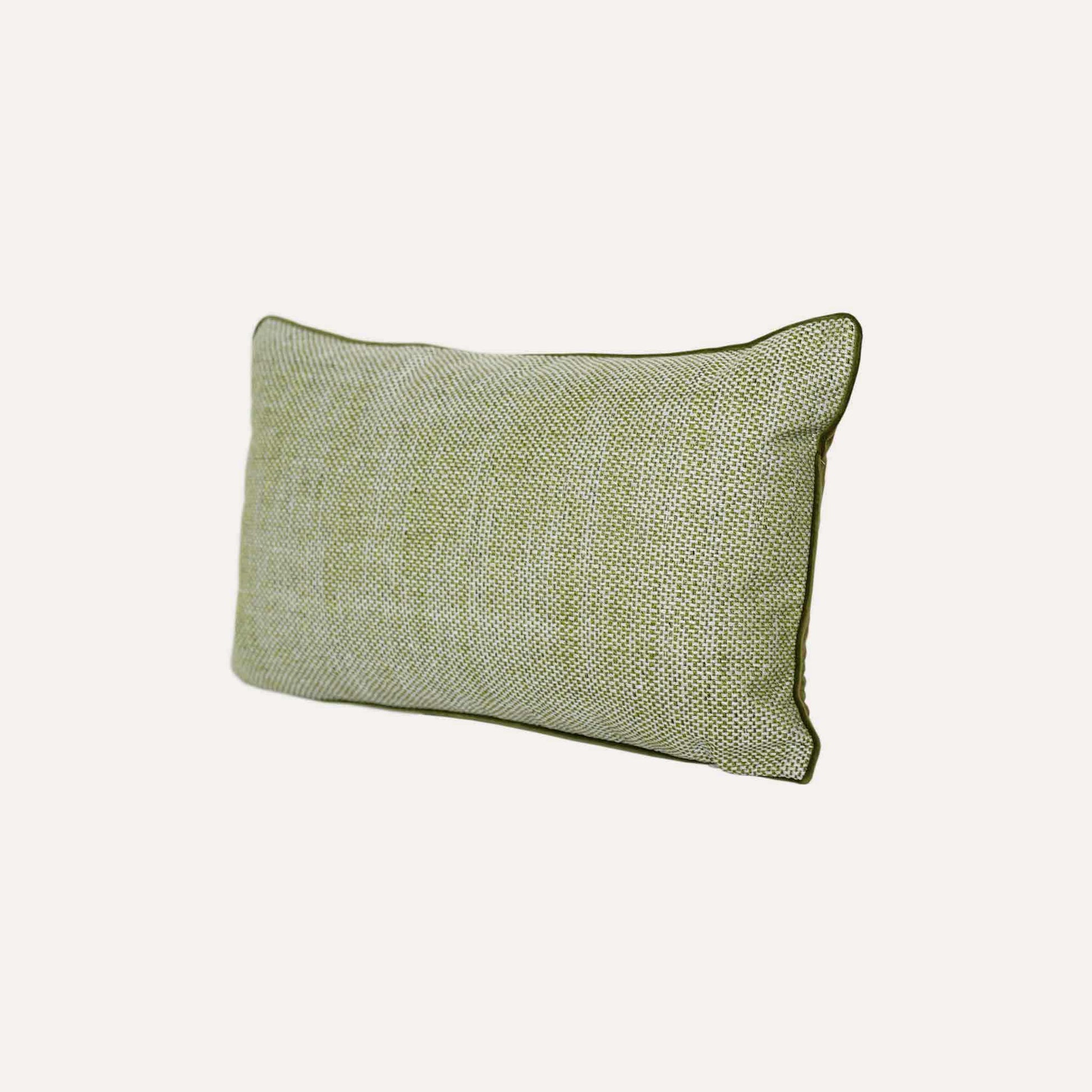 Vibrant Light Green Woven Wrap Lumbar Cushion Cover.