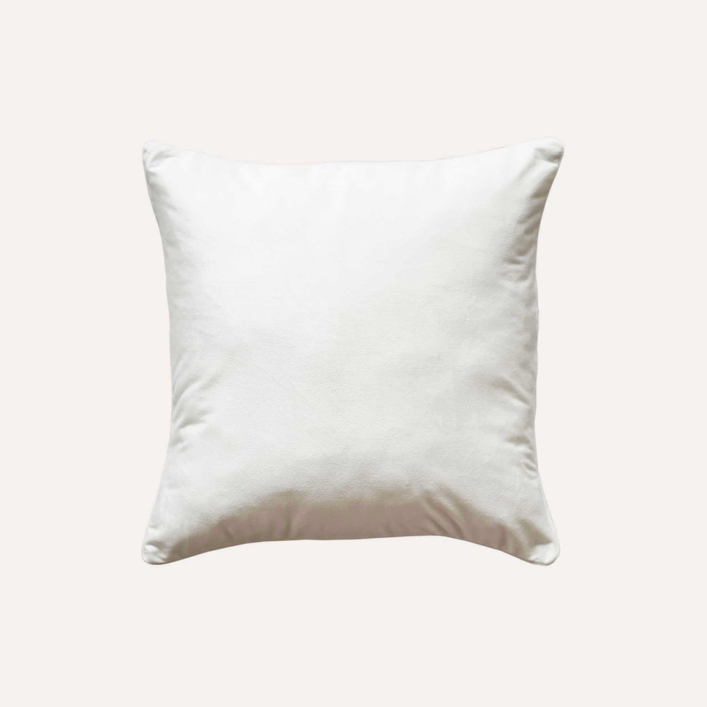 Semi-curved texture and white wrapped on mint green cushion cover with white back.