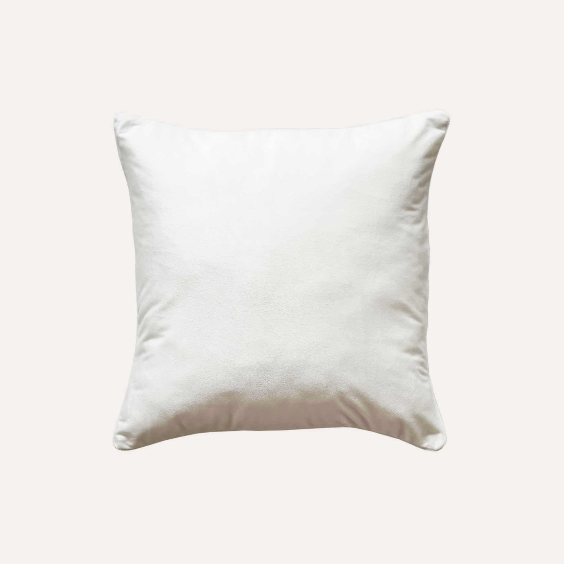 Semi-curved texture and white wrapped on mint green cushion cover with white back.
