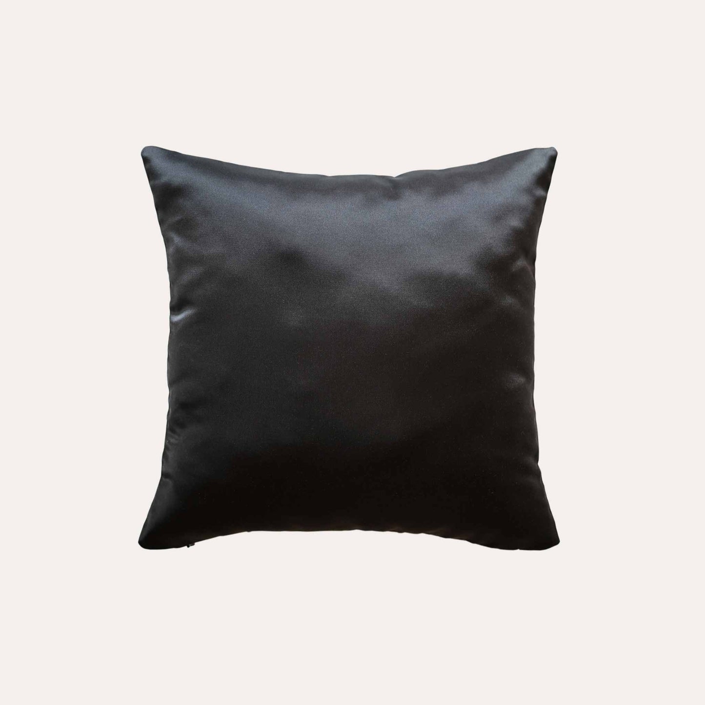 Black and gold abstract wave pattern cushion cover with black back.
