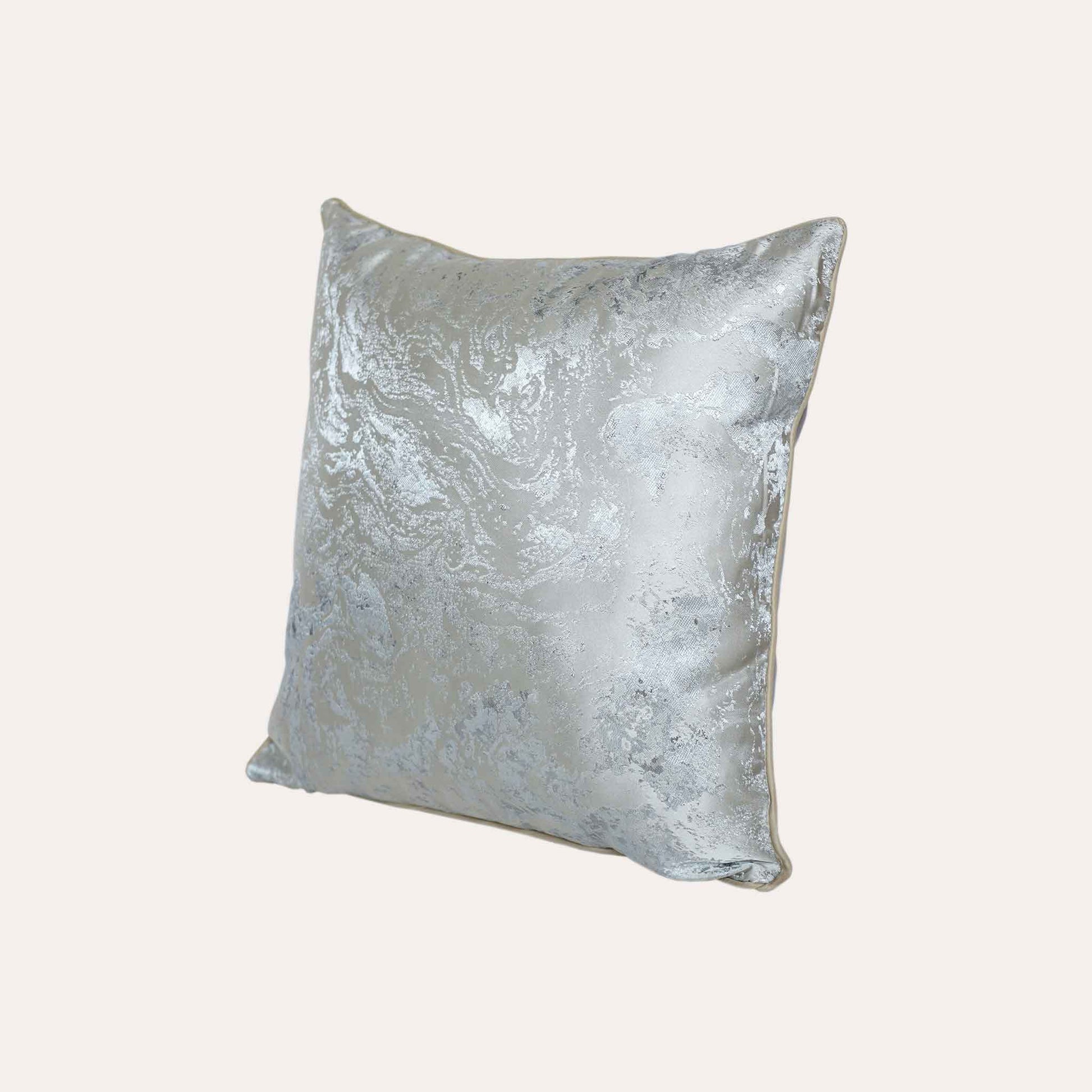 Modern silver marble cushion covers in soft polyester.