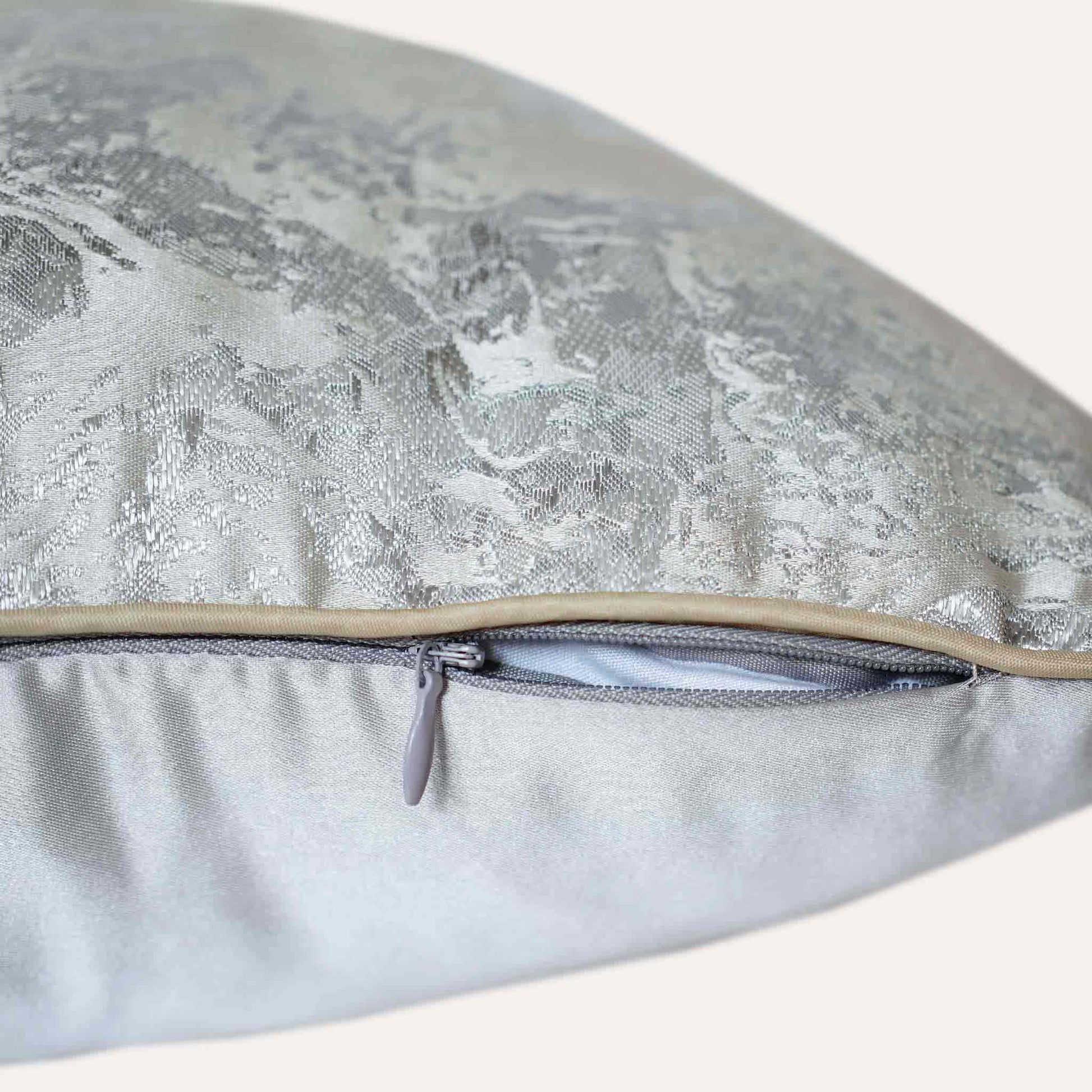 Modern silver marble soft polyester cushion covers with invisible zipper .