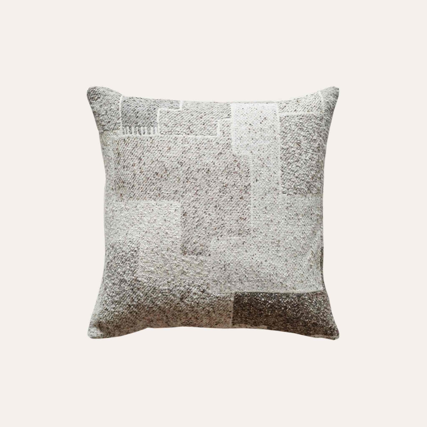 Chic neutral khaki geometric cushion covers.