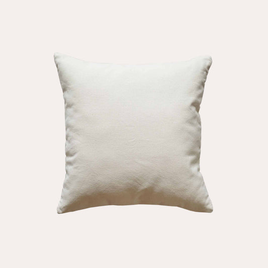 Chic neutral khaki geometric cushion covers with white back.