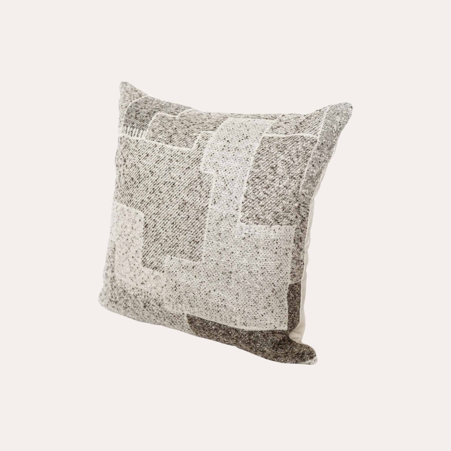 Chic neutral khaki geometric cushion covers.