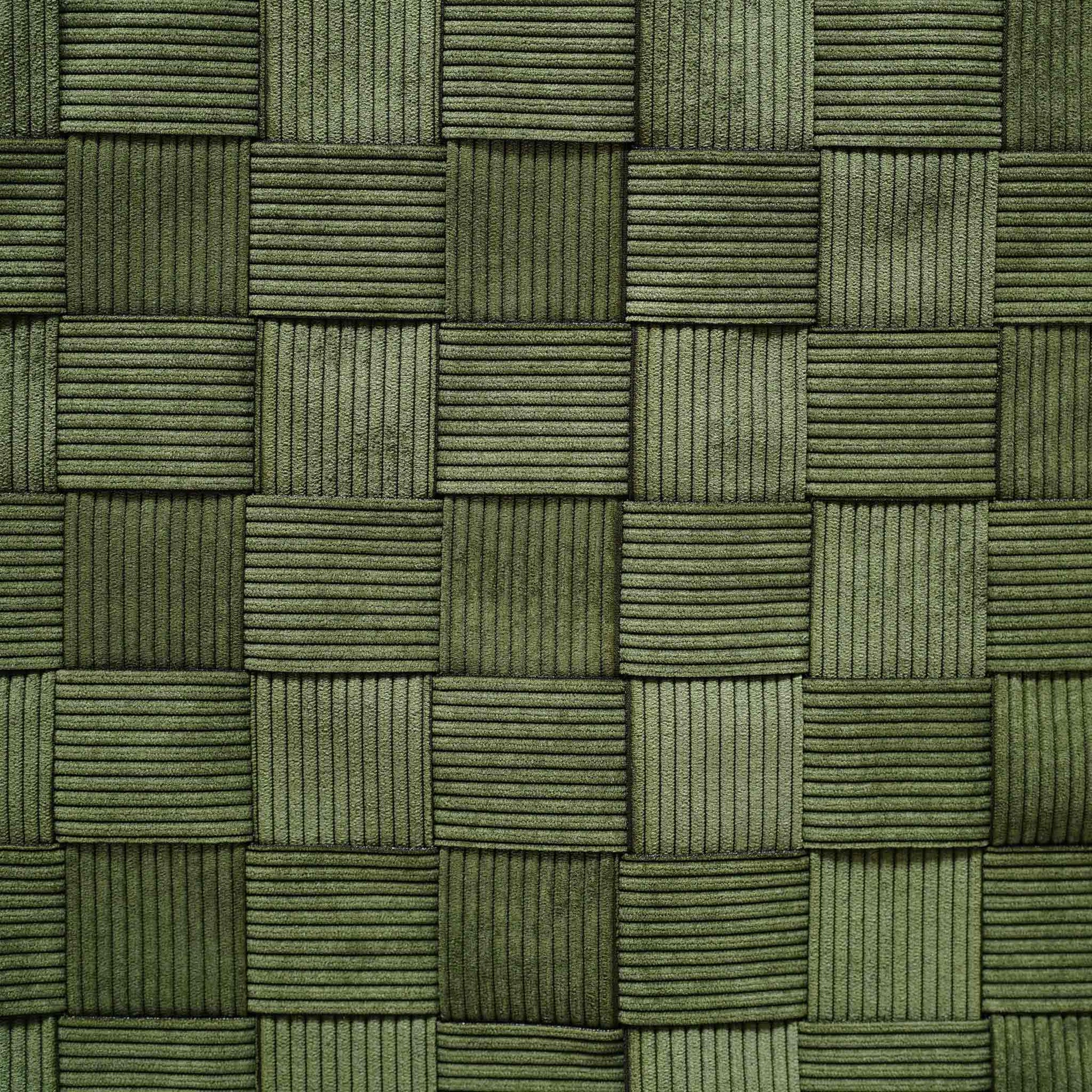 Pine green corduroy soft stripe woven decorative cushion cover.